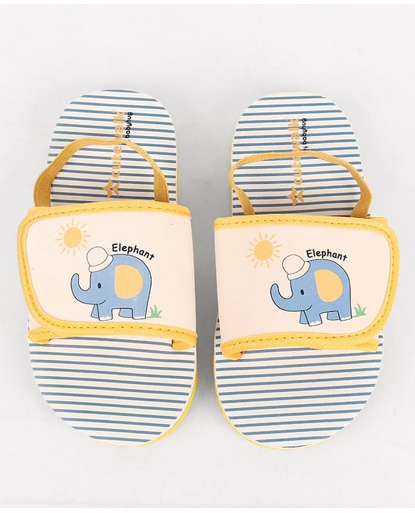 Cute Walk by Babyhug Back Strap Slider With Elephant Print in White