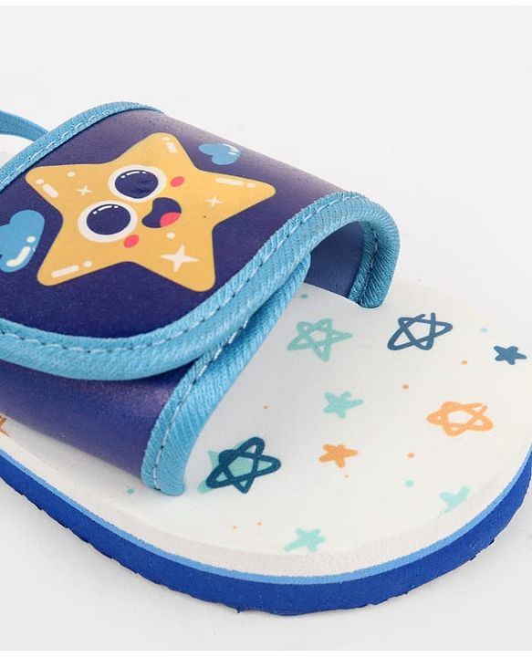 Cute Walk by Babyhug Back Strap Slider With Star Print in Blue