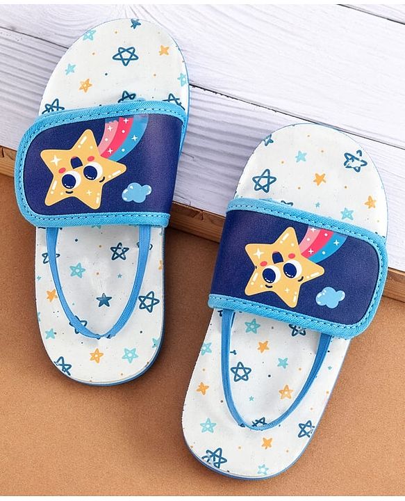 Cute Walk by Babyhug Back Strap Slider With Star Print in Blue