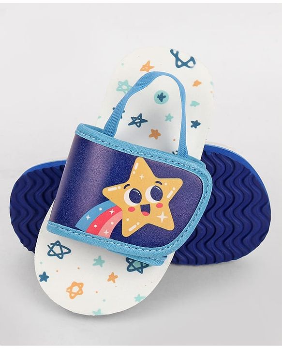 Cute Walk by Babyhug Back Strap Slider With Star Print in Blue