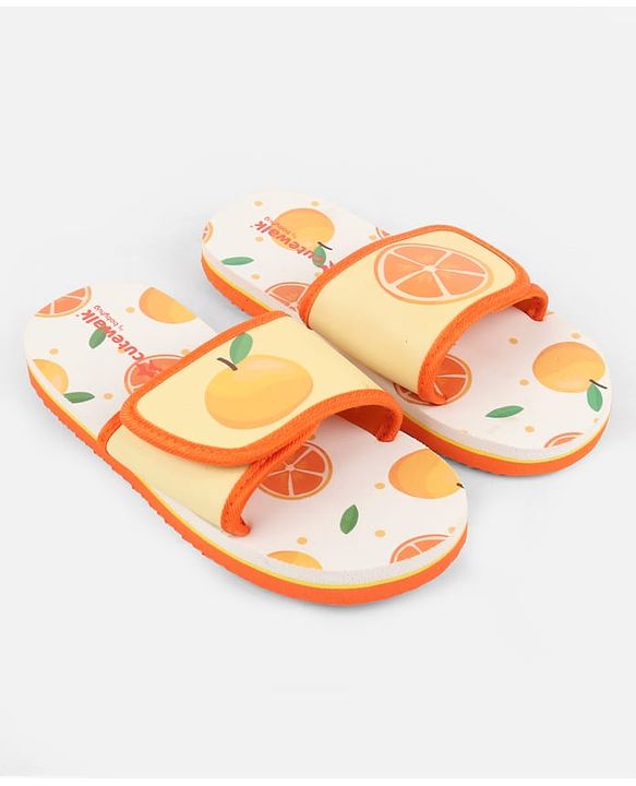 Cute Walk by Babyhug Slip On Slider With Rainbow Print in Blue