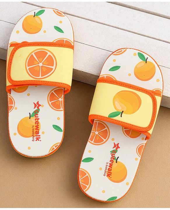 Cute Walk by Babyhug Slip On Slider With Rainbow Print in Blue