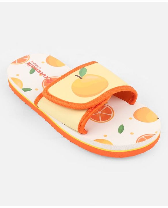 Cute Walk by Babyhug Slip On Slider With Rainbow Print in Blue