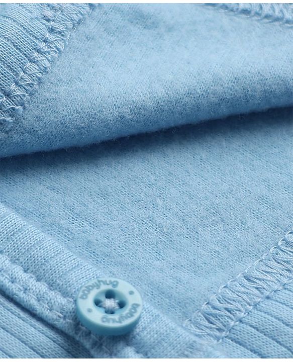 Babyhug Knit Full Sleeves Solid Front Open Thermal Inner Wear Vest -Light Blue