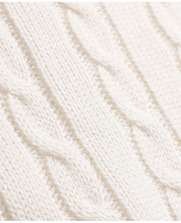Babyhug Knit Sleeveless Pullover with Cable Knit Design - White