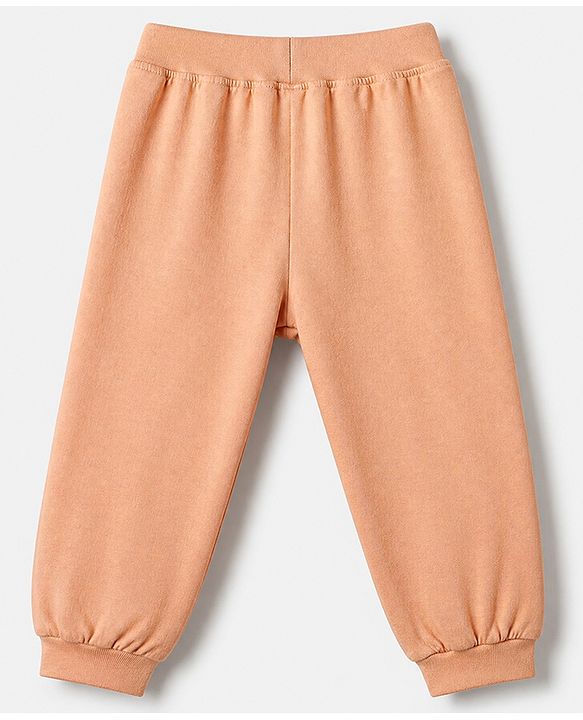 Babyhug Cotton Jersey Knit Full Length Lounge Pant Pack of 2 - Green Peach