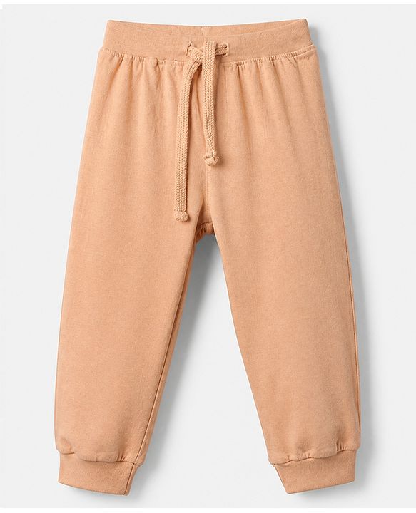 Babyhug Cotton Jersey Knit Full Length Lounge Pant Pack of 2 - Green Peach