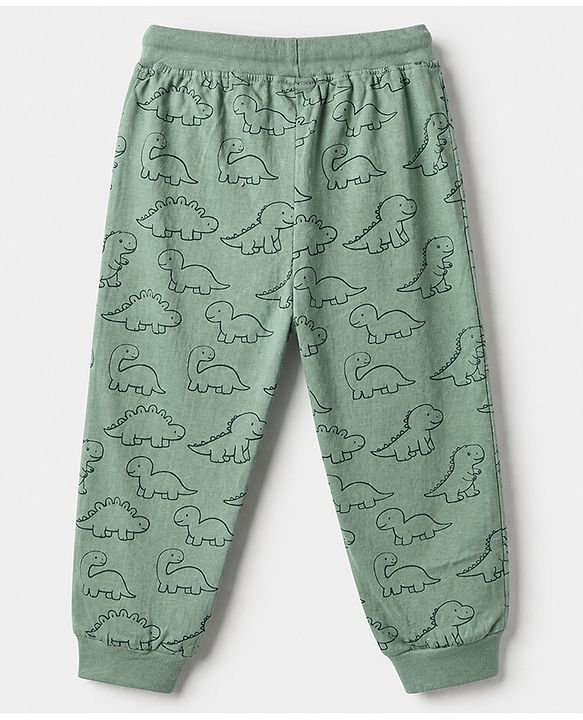 Babyhug Cotton Jersey Knit Full Length Lounge Pant Pack of 2 - Green Peach