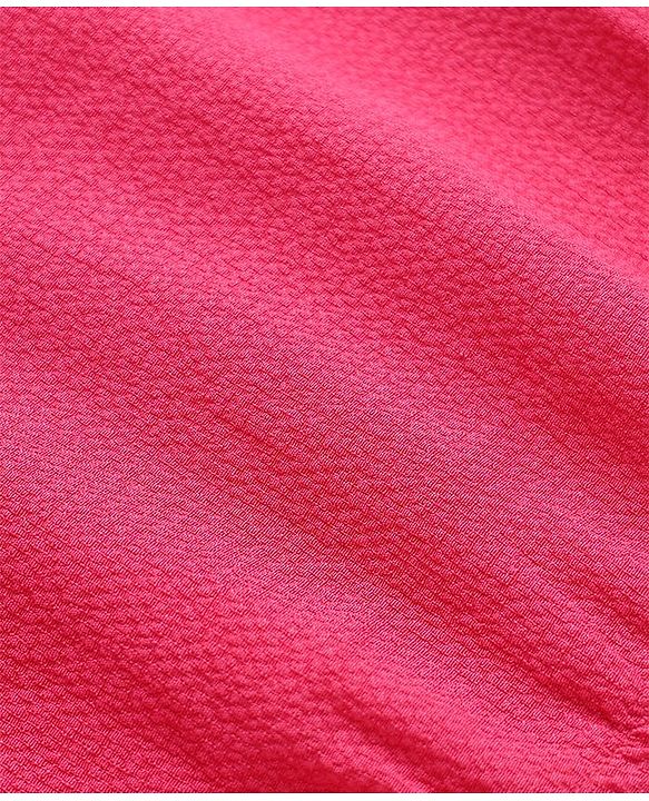 Pine Kids Woven Tiered Solid Dress With Half Sleeves - Fuchsia