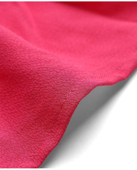 Pine Kids Woven Tiered Solid Dress With Half Sleeves - Fuchsia