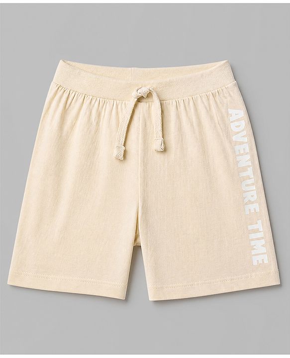 Babyhug 100% Cotton Single Jersey Knit Mid Thigh Shorts with Giraffe & Lion Print in Pack of 3 - Green Orange & Cream