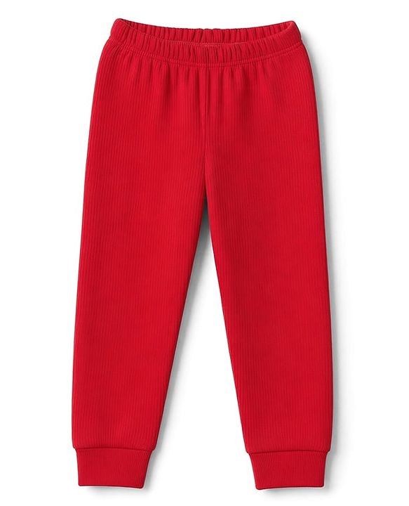 Babyhug Cotton Knit Full Sleeves Front open Thermal Inner Wear Set- Red