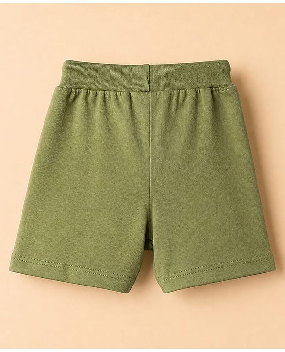 Babyhug 100% Cotton Jersey Knit Shorts with Bear Print in Blue Green & White Pack of 3