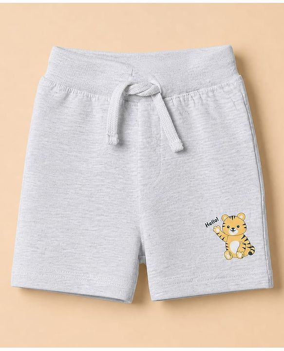 Babyhug 100% Cotton Jersey Knit Shorts with Bear Print in Blue Green & White Pack of 3