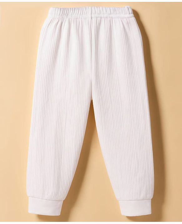 Babyhug Cotton Mix Knit 3 Piece Solid Pullover, Vest & Pants Thermal Set - Offwhite