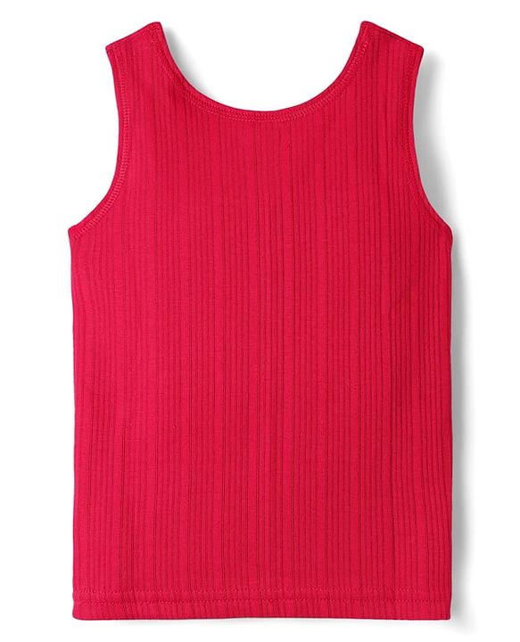 Babyhug Cotton Mix Knit 3 Piece Solid Pullover, Vest & Pant Thermal Set - Red