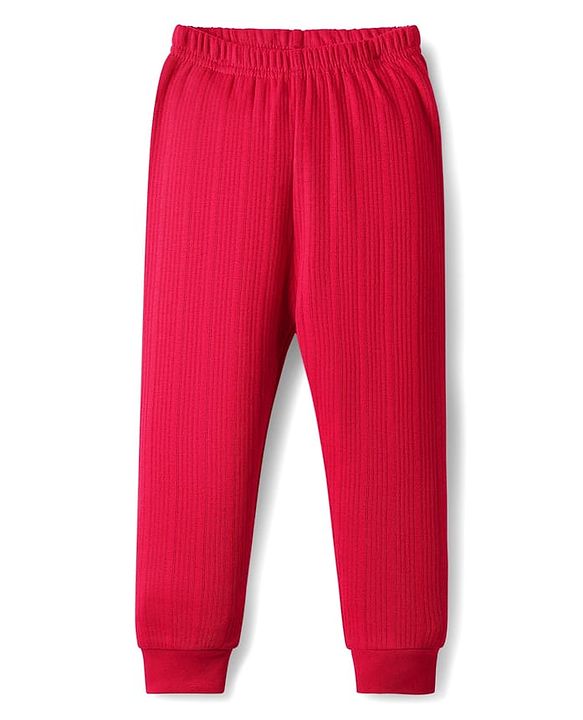 Babyhug Cotton Mix Knit 3 Piece Solid Pullover, Vest & Pant Thermal Set - Red