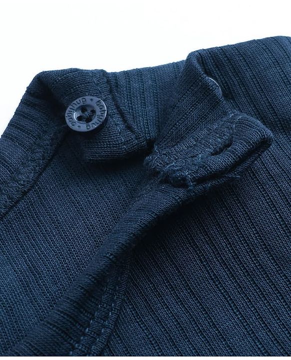 Babyhug Knit Full Sleeves Solid Vests & Pant Thermal Inner Wear - Navy Blue
