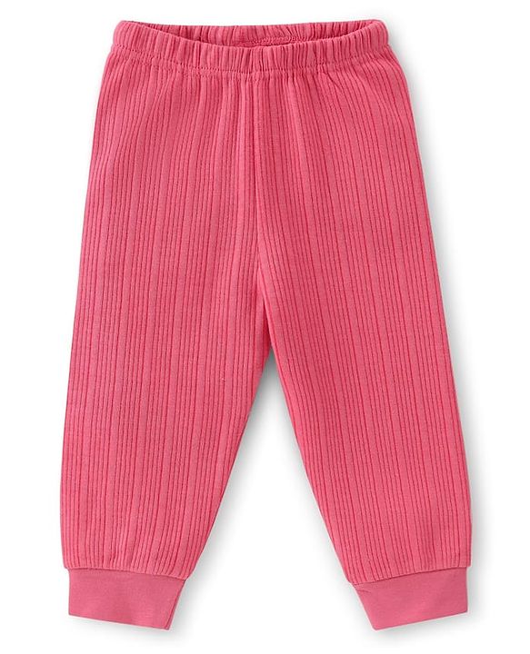 Babyhug Cotton Mix Knit 3 Piece Solid Pullover, Vest & Pant Thermal Set - Coral