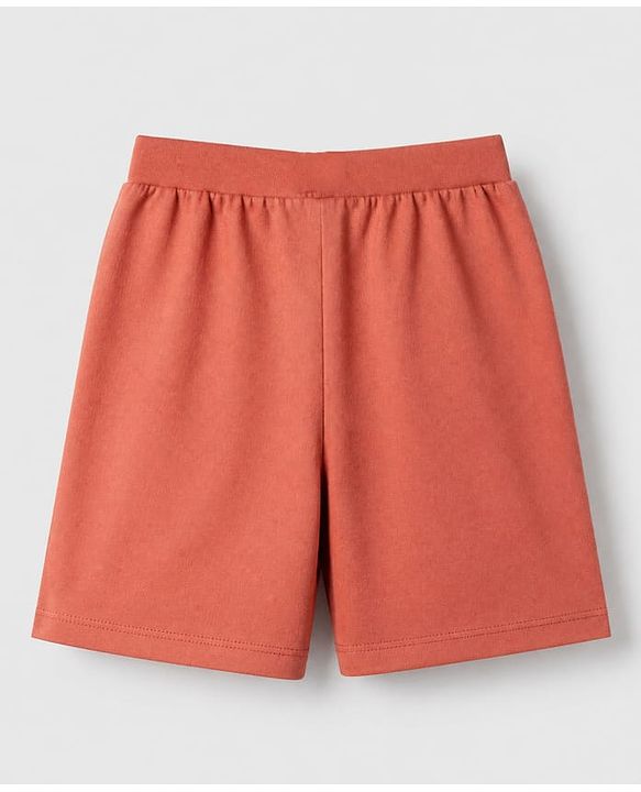 Babyhug Cotton Single Jersey Mid Thigh Shorts With Vehicle Print Pack of 3 Red Yellow Green