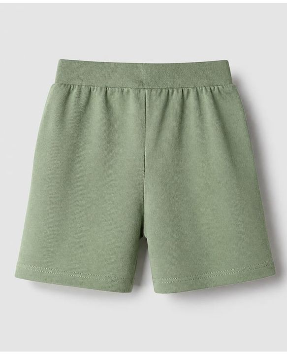 Babyhug Cotton Single Jersey Mid Thigh Shorts With Vehicle Print Pack of 3 Red Yellow Green