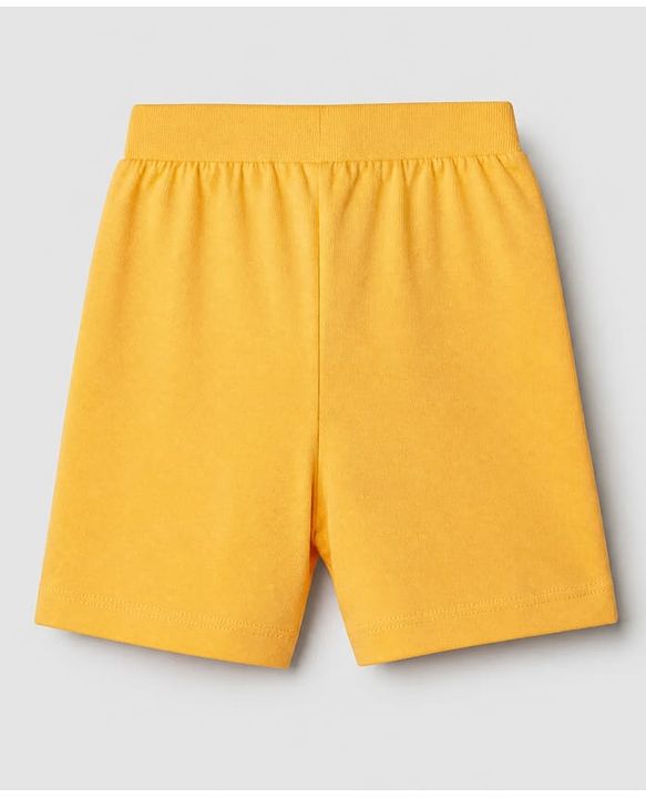 Babyhug Cotton Single Jersey Mid Thigh Shorts With Vehicle Print Pack of 3 Red Yellow Green
