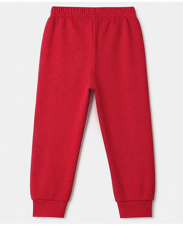 Babyhug Knit Solid Thermal Leggings Pack of 2 -Navy & Red