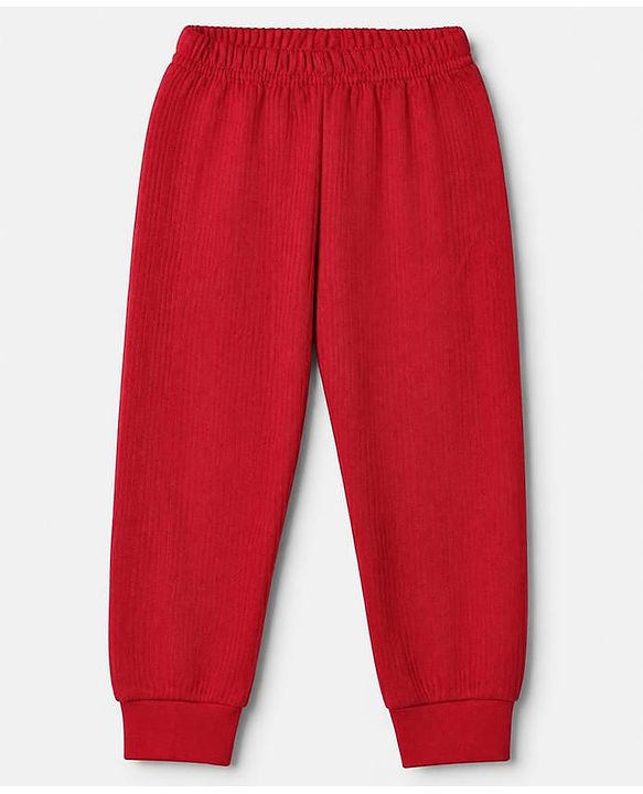 Babyhug Knit Solid Thermal Leggings Pack of 2 -Navy & Red