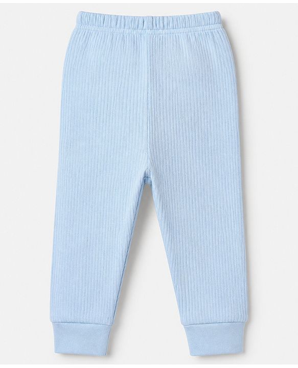 Babyhug Knit Solid Thermal Leggings Pack of 2 - Pink & Light Blue