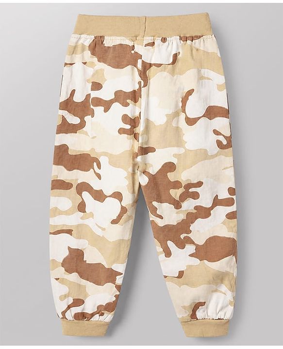 Babyhug Cotton Jersey Knit Camouflage Printed Lounge Pant Pack of 3 - Blue Grey Yellow