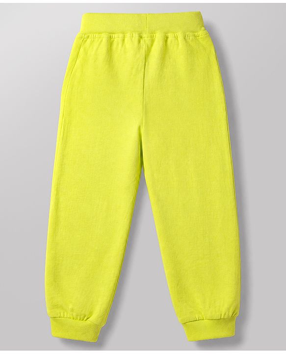 Babyhug Cotton Knit Jogger Fit Full Length Lounge Pant With Text & Dino Print Pack of 3 in Orange White