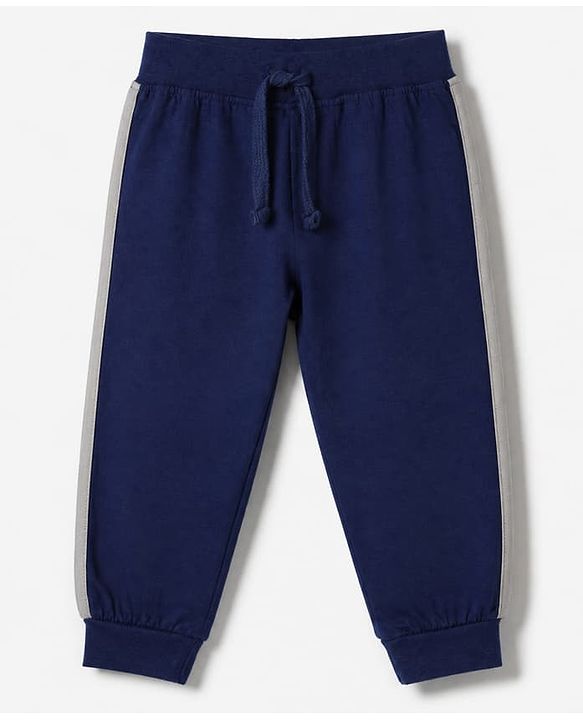 Babyhug Cotton Knit Jogger Fit Full Length Solid Lounge Pant with Ribbed Waist Pack of 3 in Grey