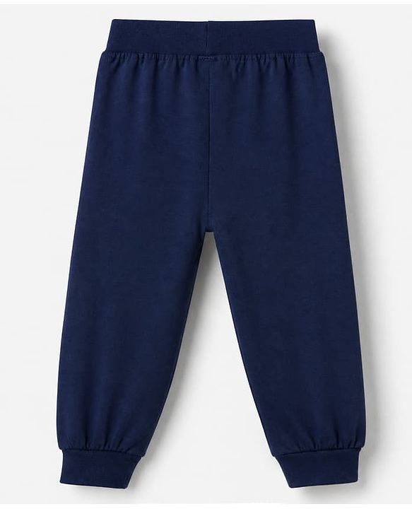 Babyhug Cotton Knit Jogger Fit Full Length Solid Lounge Pant with Ribbed Waist Pack of 3 in Grey