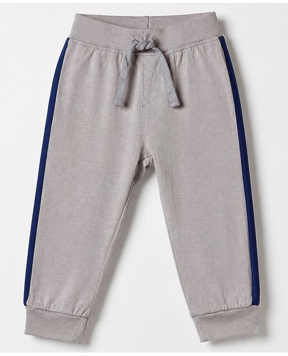 Babyhug Cotton Knit Jogger Fit Full Length Solid Lounge Pant with Ribbed Waist Pack of 3 in Grey
