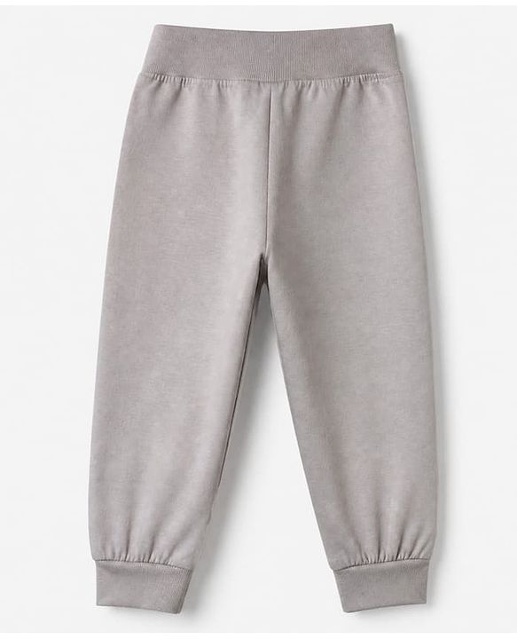Babyhug Cotton Knit Jogger Fit Full Length Solid Lounge Pant with Ribbed Waist Pack of 3 in Grey