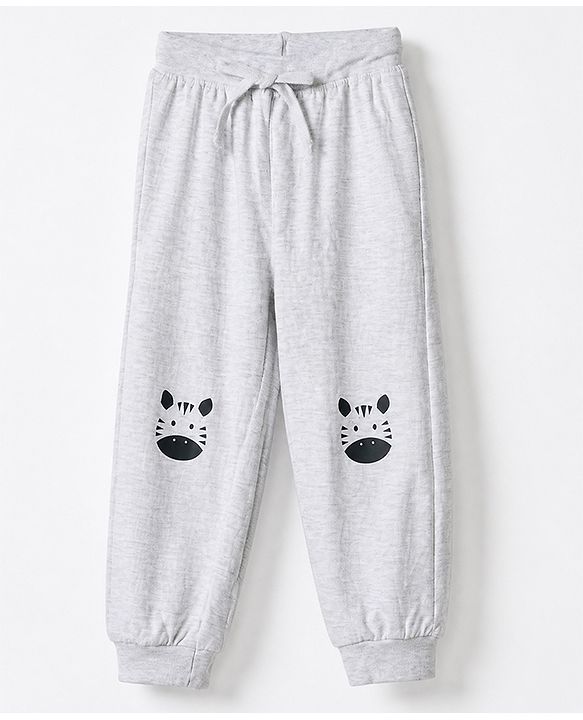 Babyhug Cotton Knit Full Length Jogger Fit Lounge Pant With Animal Print Pack of 3 in Navy Blue Grey Yellow