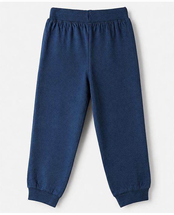 Babyhug Cotton Knit Full Length Jogger Fit Lounge Pant With Animal Print Pack of 3 in Navy Blue Grey Yellow