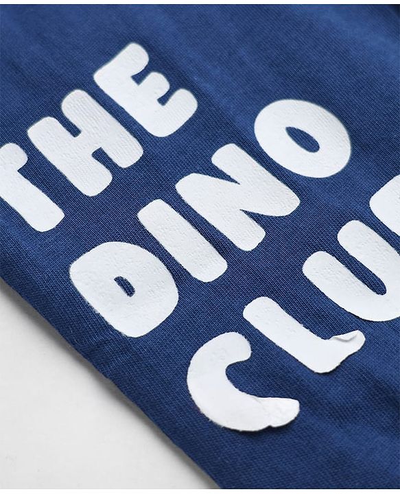 Babyhug Cotton Jersey Knit Full Length Lounge Pant with Dino Print in Blue & White Pack of 3