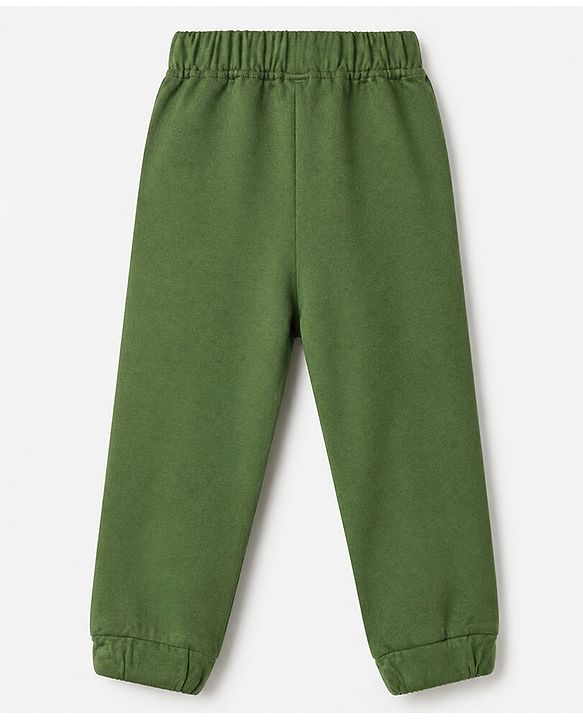 Babyhug Cotton Jersey Knit Full Length Lounge Pants with Lion & Elephant Print in Brown Green & Beige Pack of 3