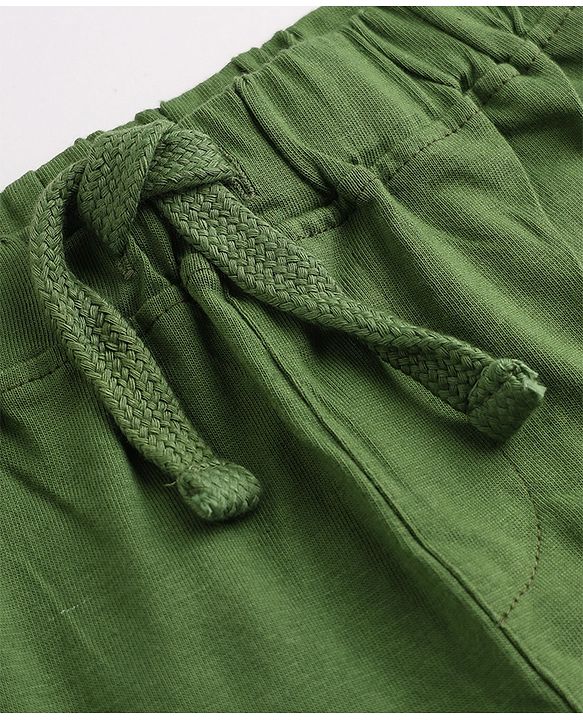 Babyhug Cotton Jersey Knit Full Length Lounge Pants with Lion & Elephant Print in Brown Green & Beige Pack of 3