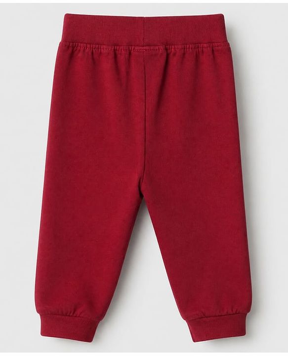 Babyhug Cotton Jersey Knit Full Length Track Pants WIth Animal Print Pack of 3 - Beige Navy Blue & Red