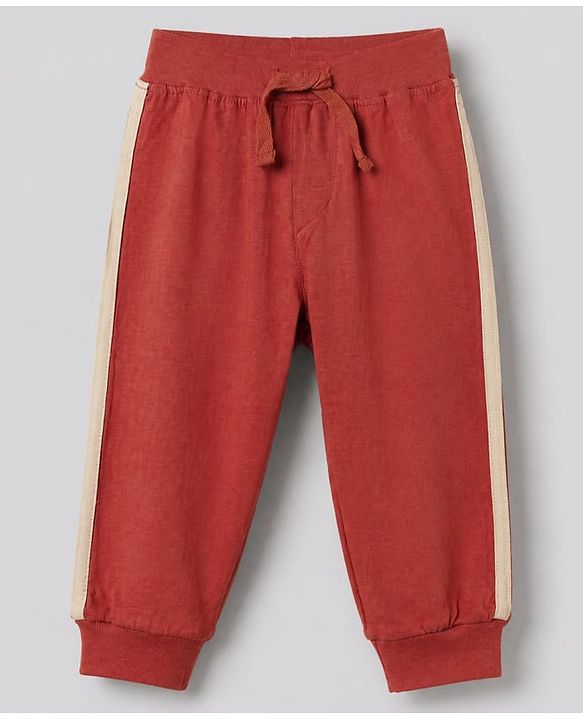 Babyhug Cotton Jersey Knit Jogger Fit Full Length Lounge Pant Pack of 2 With Deer Print in Red