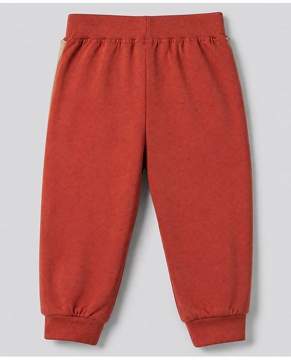 Babyhug Cotton Jersey Knit Jogger Fit Full Length Lounge Pant Pack of 2 With Deer Print in Red