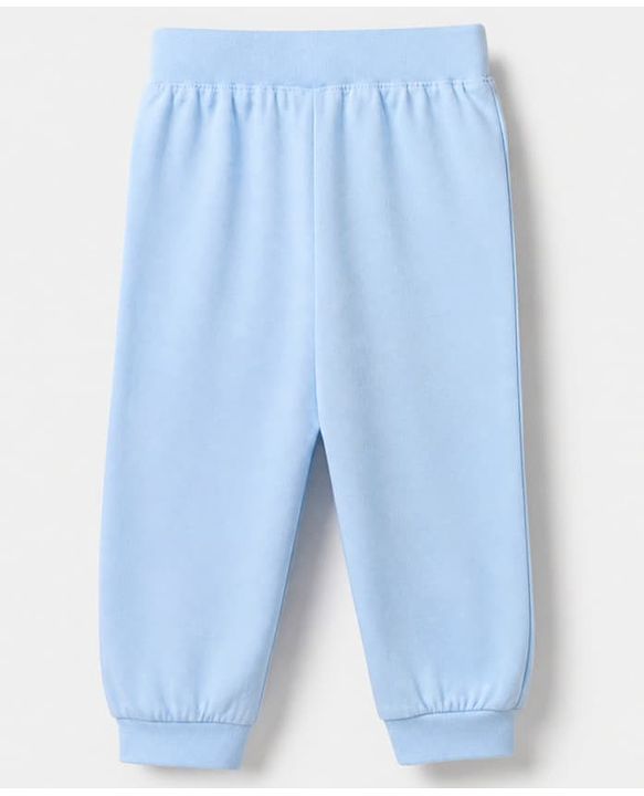 Babyhug Cotton Jersey Knit Full Length Lounge Pants With Vehicles & Fun Time Text Print Pack of 2 - Blue & Grey