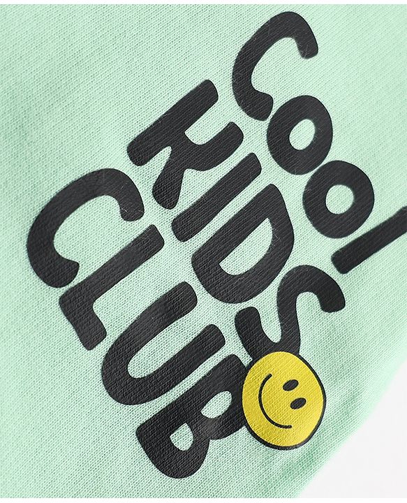 Babyhug 100% Cotton Terry Knit Full Length Lounge Pants With Text Print - Light Green