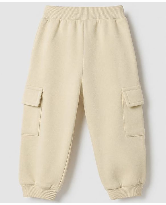 Babyhug 100% Cotton Terry Knit Full Sleeves T-Shirt and Joggers Set With Dino Patch - Brown