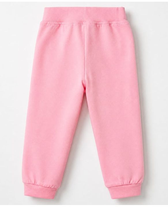 Babyhug Cotton Jersey Knit Full Length Track Pant With Bow Patch Pack of 3 - Blue Pink & Red