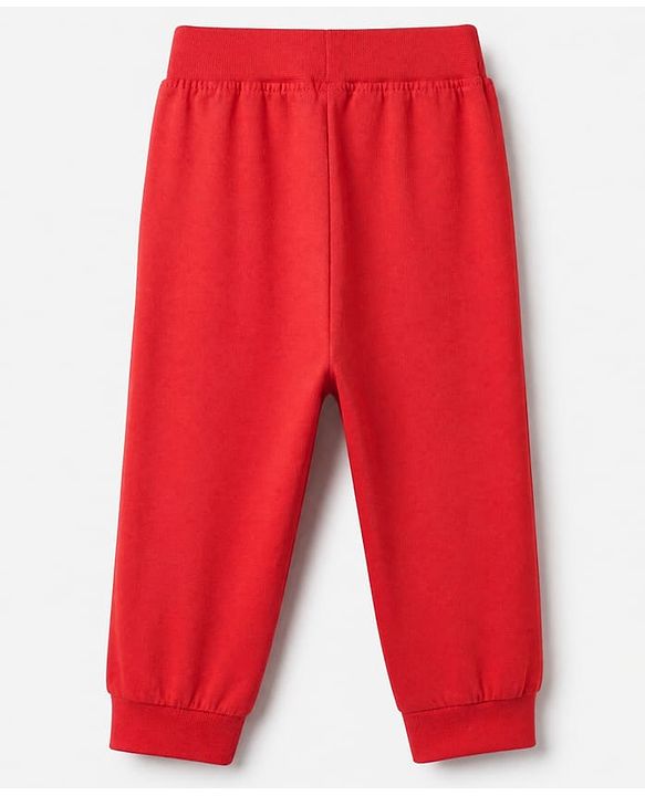 Babyhug Cotton Jersey Knit Full Length Track Pant With Bow Patch Pack of 3 - Blue Pink & Red