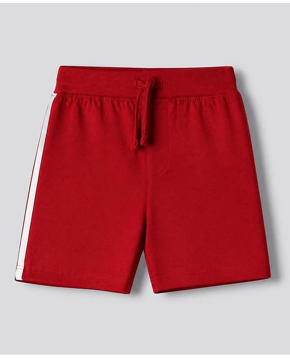 Babyhug 100% Cotton Jersey Knit Shorts With Lion & Text Print Pack of 2 - Red & Black