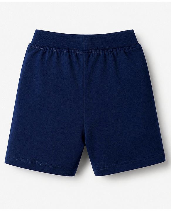 Babyhug Cotton Jersey Knit Shorts With Animal Print Pack of 3 - Yellow Green & Navy Blue